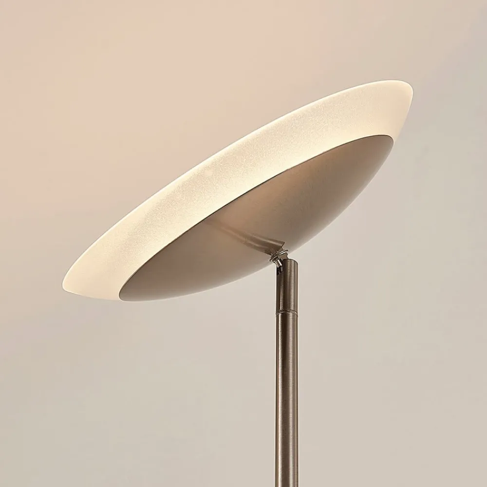Pendellamper|Gulvlamper ^ Lindby LED-gulvlampe Jonne, rund, læsearm, dæmpbar, 180 cm