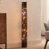 Lindby Gang|Gulvlamper > LED-gulvlampe Lengla, sort/guld, metal, 104 cm