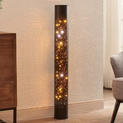 Lindby Gang|Gulvlamper > LED-gulvlampe Lengla, sort/guld, metal, 104 cm