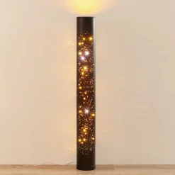 Lindby Gang|Gulvlamper > LED-gulvlampe Lengla, sort/guld, metal, 104 cm