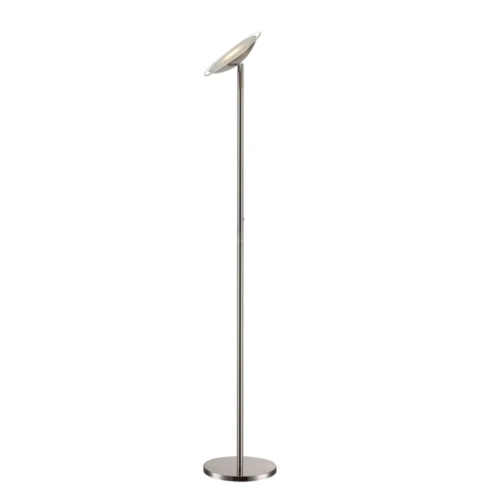 Lindby Gulvlamper|Gulvlamper > LED-gulvlampe Malea, nikkelfarvet, dæmpbar, 180 cm