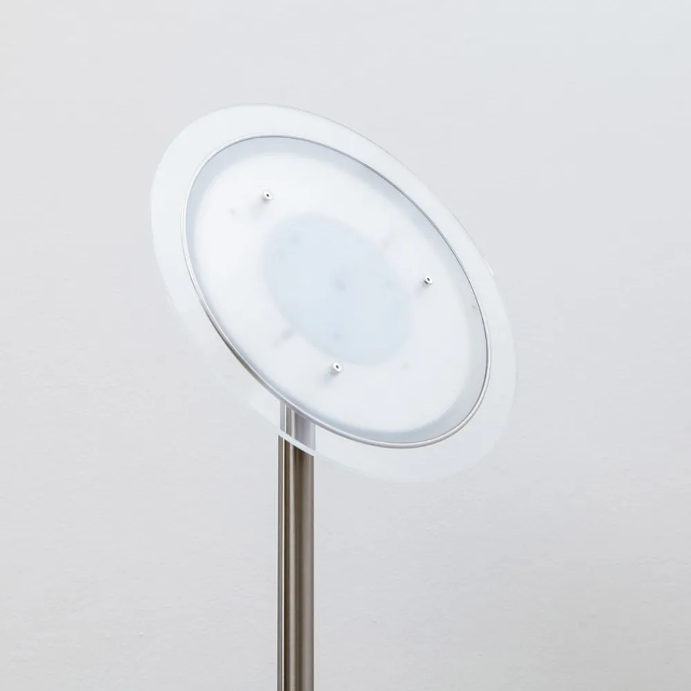 Lindby Gulvlamper|Gulvlamper > LED-gulvlampe Malea, nikkelfarvet, dæmpbar, 180 cm