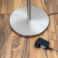 Lindby Gulvlamper|Gulvlamper > LED-gulvlampe Malea, nikkelfarvet, dæmpbar, 180 cm
