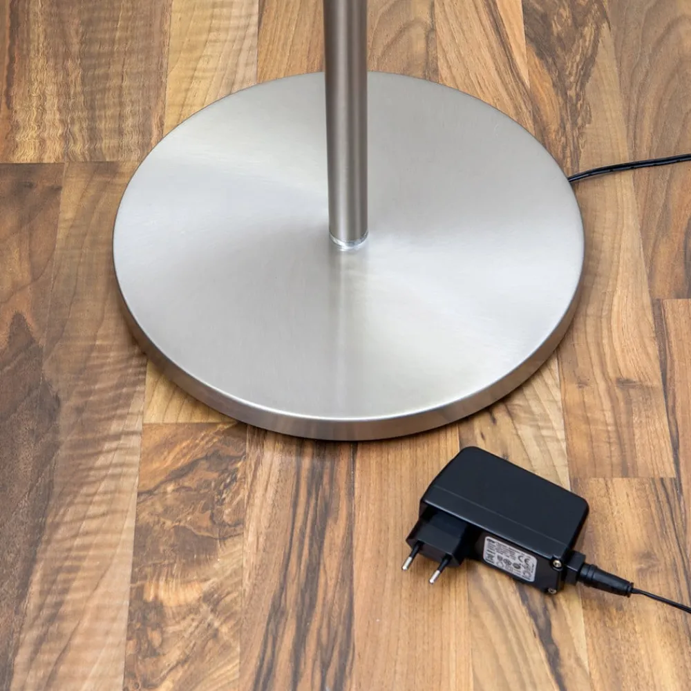 Lindby Gulvlamper|Gulvlamper > LED-gulvlampe Malea, nikkelfarvet, dæmpbar, 180 cm