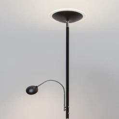 Gulvlamper|Gulvlamper ^ Lindby LED-gulvlampe Malea, sort, læselampe, dæmpbar