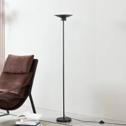 Lindby Gulvlamper|Gulvlamper > LED-gulvlampe Norvind, sort, metal, 1 lyskilde
