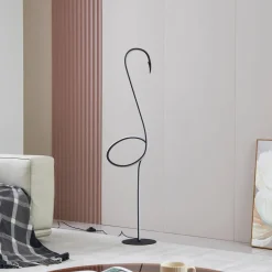 Lindby Gang|Gulvlamper > LED-gulvlampe Pajaro, 130 cm, sort, CCT, dæmpbar