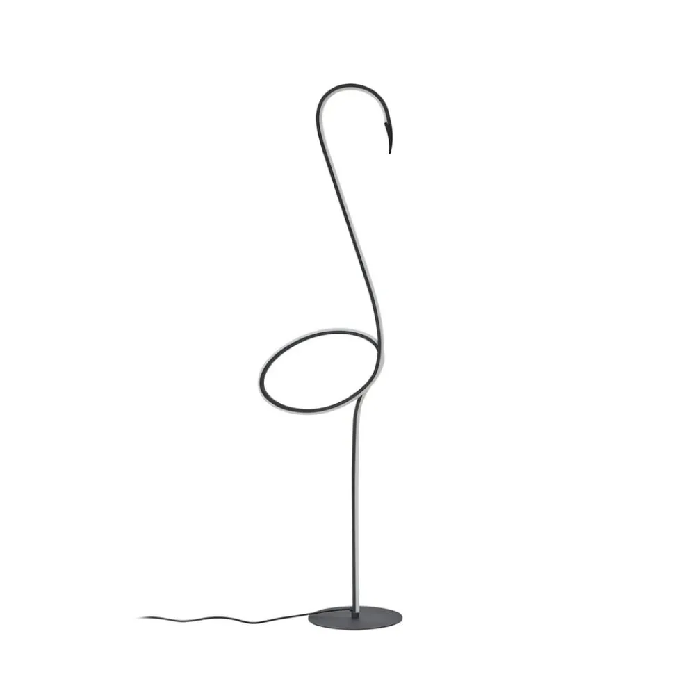 Lindby Gang|Gulvlamper > LED-gulvlampe Pajaro, 130 cm, sort, CCT, dæmpbar