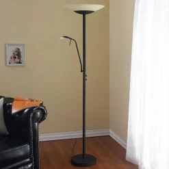 Lindby Pendellamper|Gulvlamper > LED-gulvlampe Ragna, læselampe, sort, dæmpbar