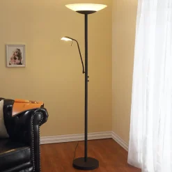 Lindby Pendellamper|Gulvlamper > LED-gulvlampe Ragna, læselampe, sort, dæmpbar