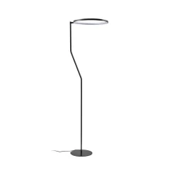 Gulvlamper|Gulvlamper ^ Lindby LED-gulvlampe Rayon, sort, metal, højde 150,3 cm