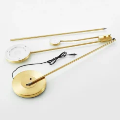 Lindby Gulvlamper|Gulvlamper > LED-gulvlampe Seppa, rund, messing, metal, 180 cm