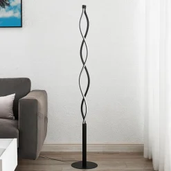 Lindby Pendellamper|Gulvlamper > LED-gulvlampe Welina, sort, 150 cm, dæmpbar