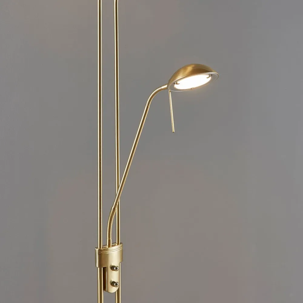 Lindby Gulvlamper|Gulvlamper > LED-gulvlampe Yveta, messing, metal, dæmpbar, 183 cm