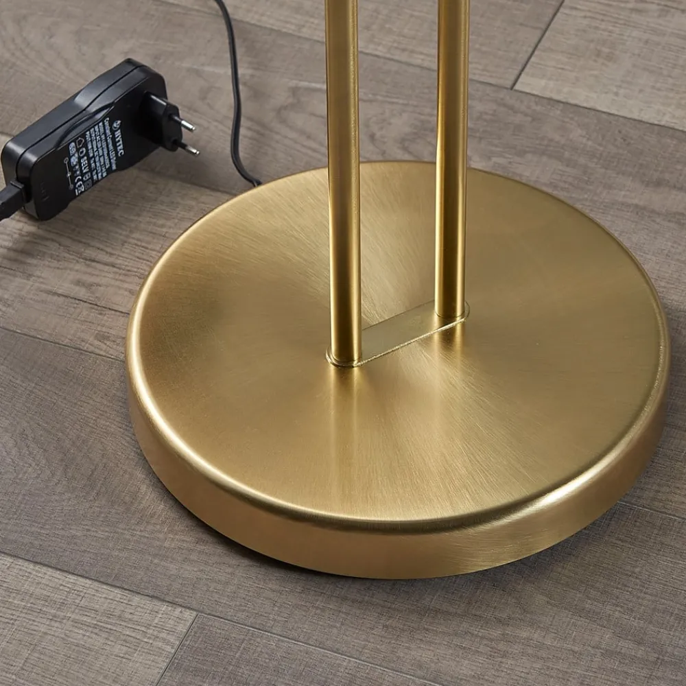 Lindby Gulvlamper|Gulvlamper > LED-gulvlampe Yveta, messing, metal, dæmpbar, 183 cm