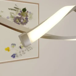 Pendellamper|Pendellamper ^ Lindby LED-hængelampe Auron, nikkelfarvet, metal, dæmpbar