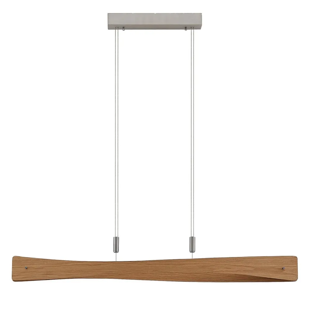 Lindby Pendellamper|Pendellamper > LED-hængelampe Beazina, eg, metal, 118 cm