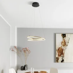 Lindby Gang|Pendellamper > LED-hængelampe Davian, messingfarvet, 49 cm, dæmpbar