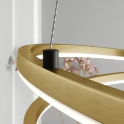 Lindby Gang|Pendellamper > LED-hængelampe Davian, messingfarvet, 49 cm, dæmpbar