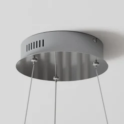Lindby Gang|Pendellamper > LED-hængelampe Davian, nikkelfarvet, Ø 49 cm, dæmpbar