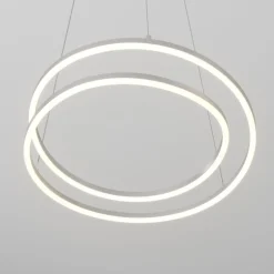Lindby Gang|Pendellamper > LED-hængelampe Davian, nikkelfarvet, Ø 49 cm, dæmpbar