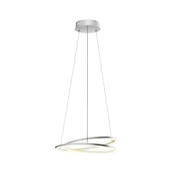 Lindby Gang|Pendellamper > LED-hængelampe Davian, nikkelfarvet, Ø 49 cm, dæmpbar