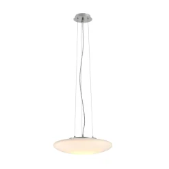 Pendellamper ^ Lindby LED-hængelampe Gunda, hvid, glas, Ø 47 cm, dæmpbar