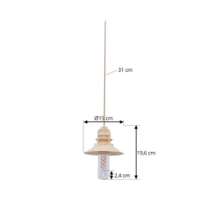 Lindby Udendørs Pendellamper|Terrassebelysning > LED-hængelampe Raul, beige, aluminium, Ø 15 cm