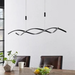Lindby Pendellamper|Pendellamper > LED-hængelampe Welina, sort, jern, justerbar
