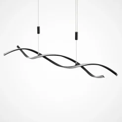 Lindby Pendellamper|Pendellamper > LED-hængelampe Welina, sort, jern, justerbar
