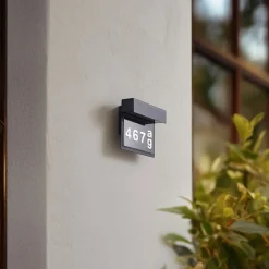 Lindby Terrassebelysning|Væglamper > LED-husnummerlampe Antal, antracit, aluminium