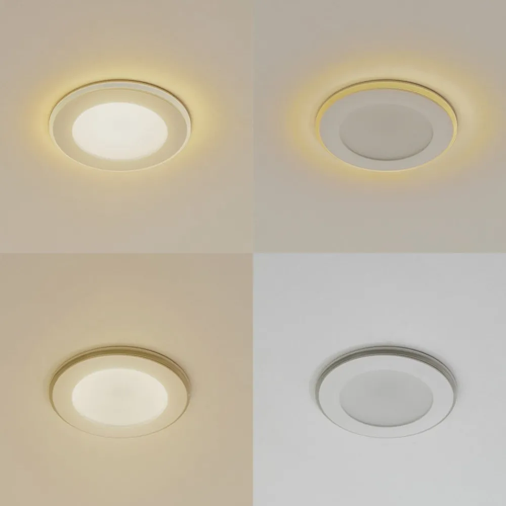 Lindby Indbygningsspots|Spotlights > LED indbygningslampe Toka, 4,9 W, hvid, plast, CCT