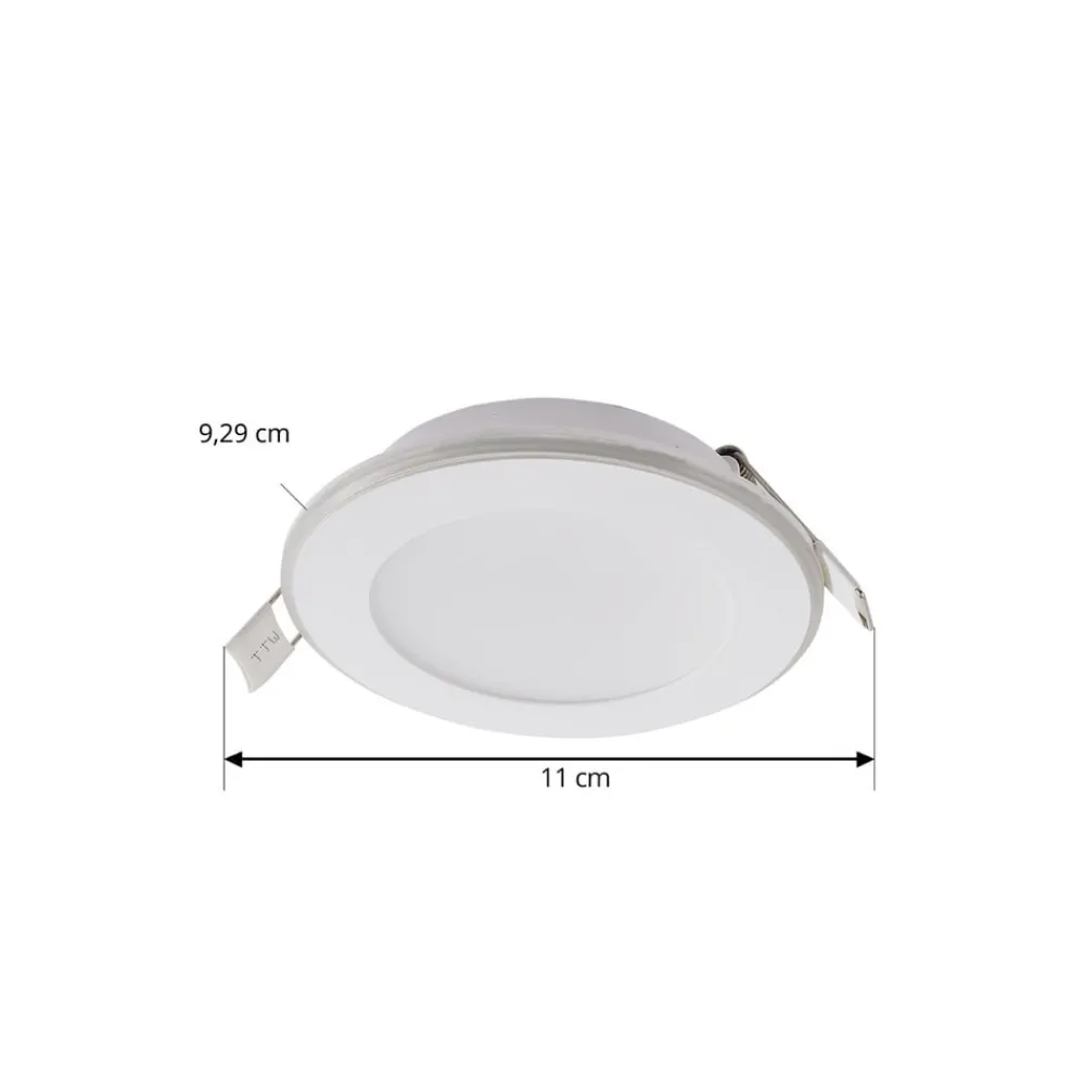 Lindby Indbygningsspots|Spotlights > LED indbygningslampe Toka, 4,9 W, hvid, plast, CCT