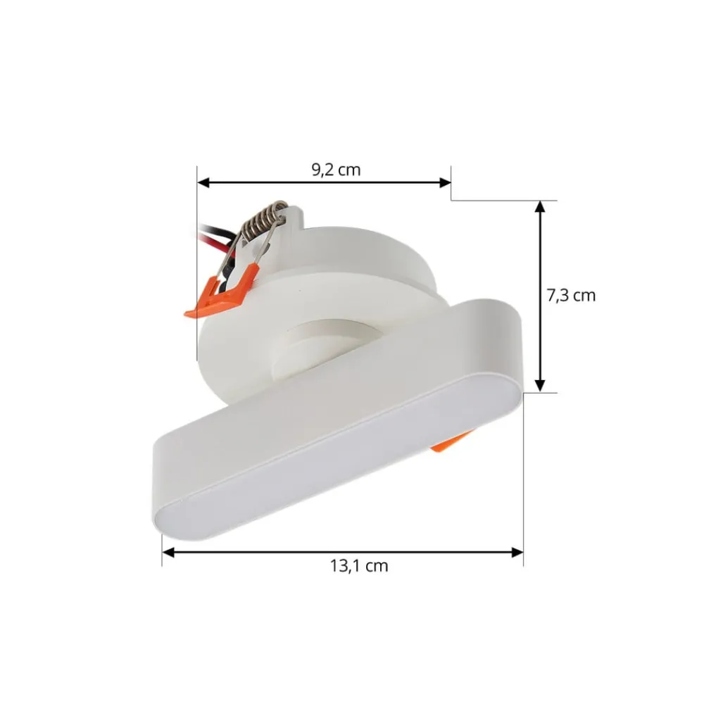 Lindby Indbygningsspots|Spotlights > LED-indbygningslampe Eldrin, hvid, lysliste, 13,1 cm