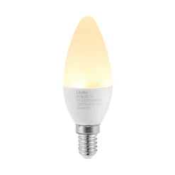 Lindby Led Pærer > LED-kertepære, E14, C35, 4,5 W, opal, 3.000 K