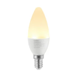 Lindby Led Pærer > LED-kertepære, E14, C35, 4,5W, opal, 3000K, sæt med 3 stk