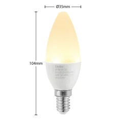Lindby Led Pærer > LED-kertepære, E14, C35, 4,5W, opal, 3000K, sæt med 3 stk