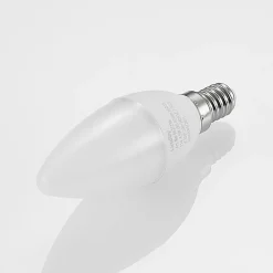 Lindby Led Pærer > LED-kertepære, E14, C35, 4,5W, opal, 3000K, sæt med 2 stk