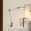 Arbejdsrum/Kontor|Bordlamper ^ Lindby LED-klemlampe Nyxaris, grå, metal, CCT, 52 cm