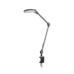 Arbejdsrum/Kontor|Bordlamper ^ Lindby LED-klemlampe Nyxaris, grå, metal, CCT, 52 cm