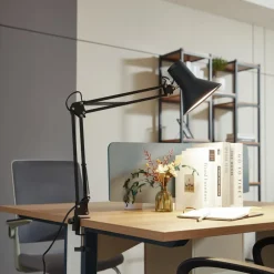 Lindby Arbejdsrum/Kontor|Bordlamper > LED-klemmelampe Undra, sort, metal, justerbar