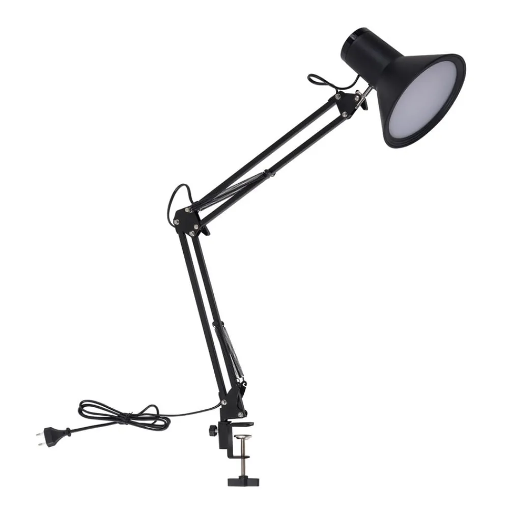 Lindby Arbejdsrum/Kontor|Bordlamper > LED-klemmelampe Undra, sort, metal, justerbar