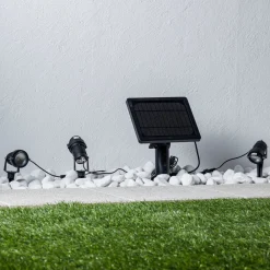 Solcellelamper|Terrassebelysning ^ Lindby LED-lampe med jordspyd Malida, sæt med 3, sort