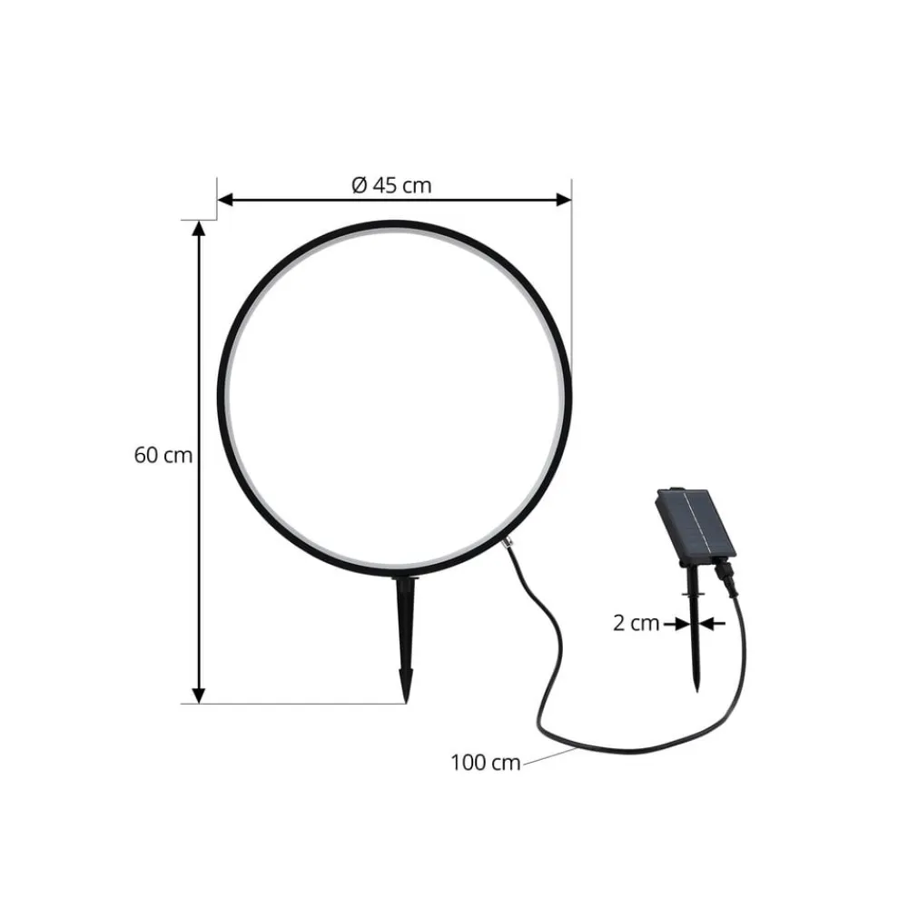Lindby Dekorationsbelysning|Solcellelamper > LED-lampe med jordspyd Syrene, 45 cm, sort, aluminium