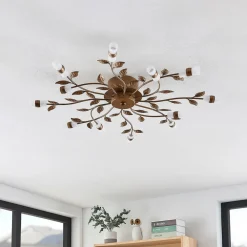 Loftlamper ^ Lindby LED-loftlampe Bentas, bronze, metal, Ø 80 cm