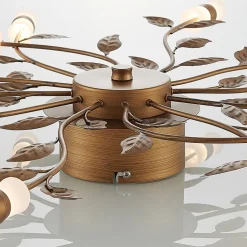 Loftlamper ^ Lindby LED-loftlampe Bentas, bronze, metal, Ø 80 cm