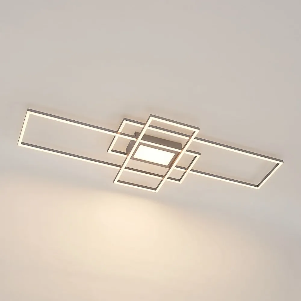 Lindby Loftlamper|Loftlamper > LED-loftlampe Caitlin, nikkel, metal, 105 cm