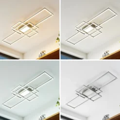Lindby Loftlamper|Loftlamper > LED-loftlampe Caitlin, nikkel, metal, 105 cm