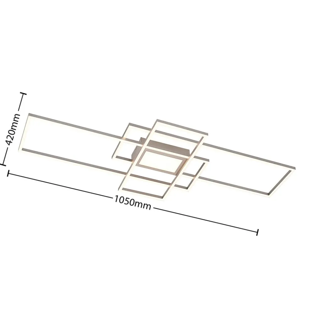 Lindby Loftlamper|Loftlamper > LED-loftlampe Caitlin, nikkel, metal, 105 cm