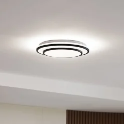 Gang|Loftlamper ^ Lindby LED-loftlampe Duala, sort, RGB, CCT, fjernbetjening